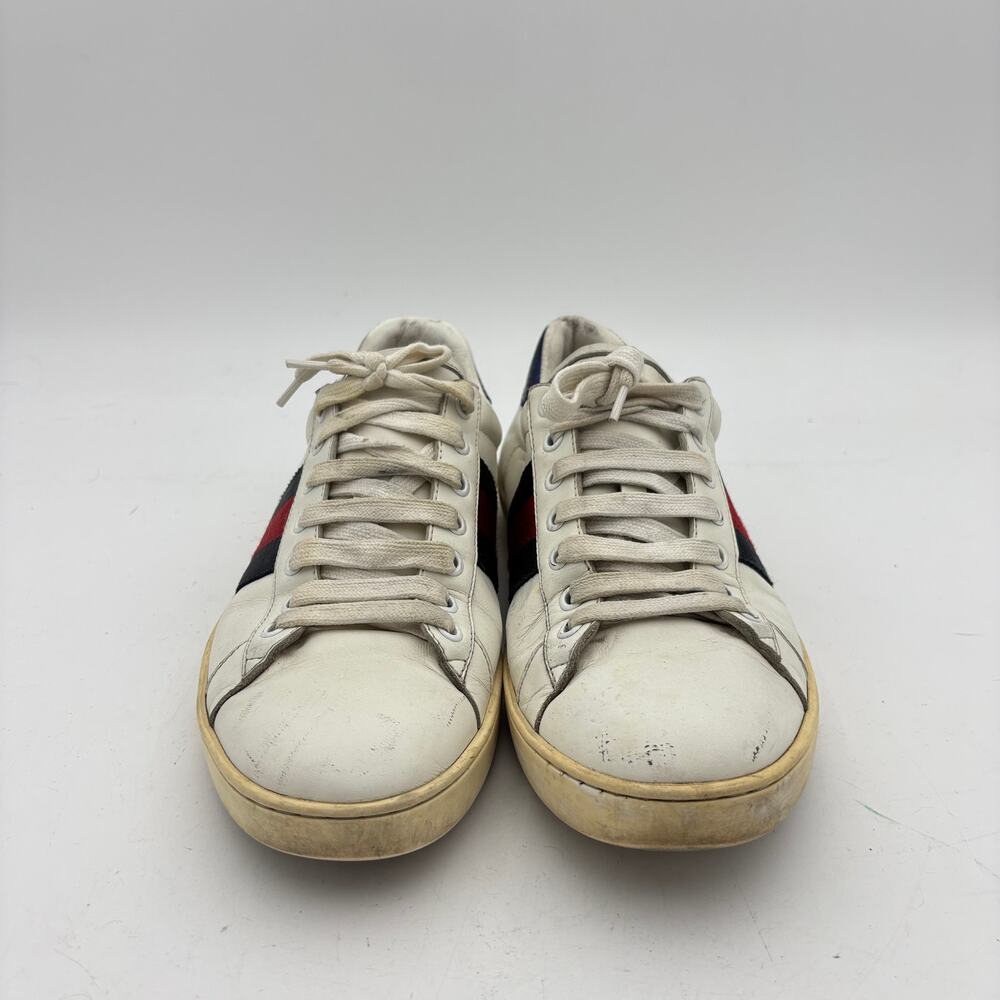 Gucci White Ace Low Sneakers Men's 9 Luxury Streetwear - Picture 2 of 15